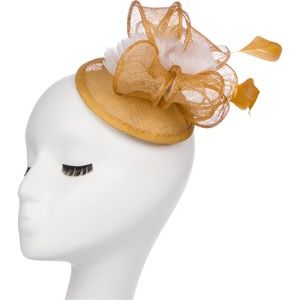 Marigold Yellow & White Fascinator new
